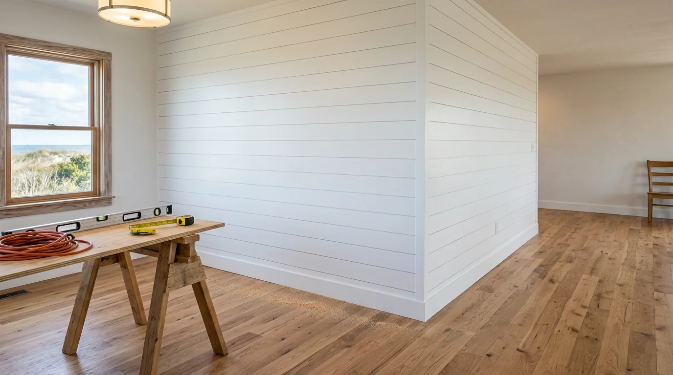 Owner's Choice Maintenance remodeling crew working on an interior project on Hatteras Island